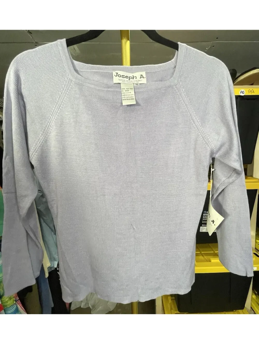 NWT Joseph A Lilac Purple Silk Sweater M 3/4 Sleeve Minimalist Quiet Luxury Soft